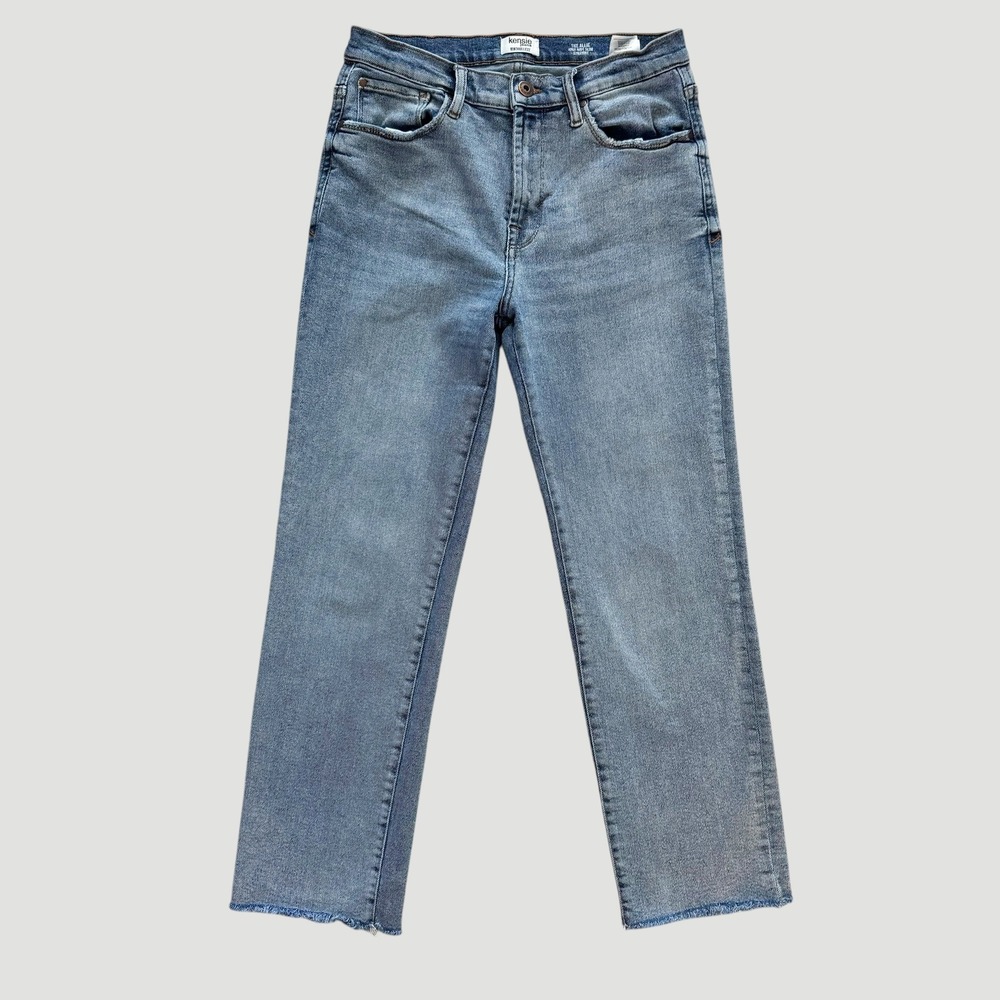 Kensie Jeans The Allie High Rise Slim Straight Raw Hem Vintage Luxe sz 8 29 crop